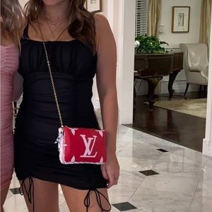 black ruched dress cotton candy la size m